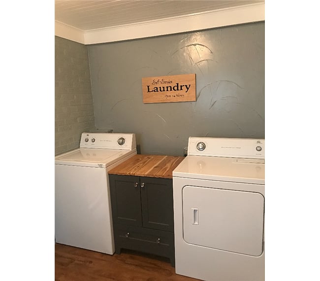 Full size washer and dryer.