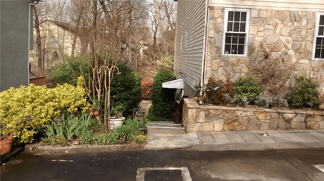 Private Side Entrance with parking area.
