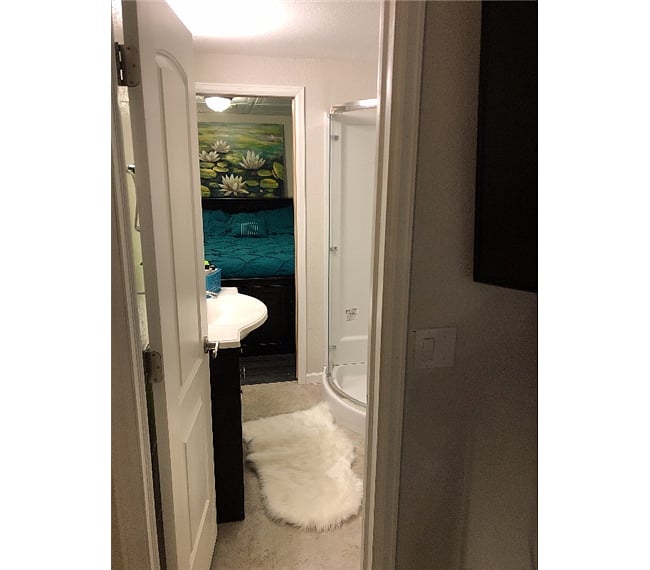 Bathroom from living area