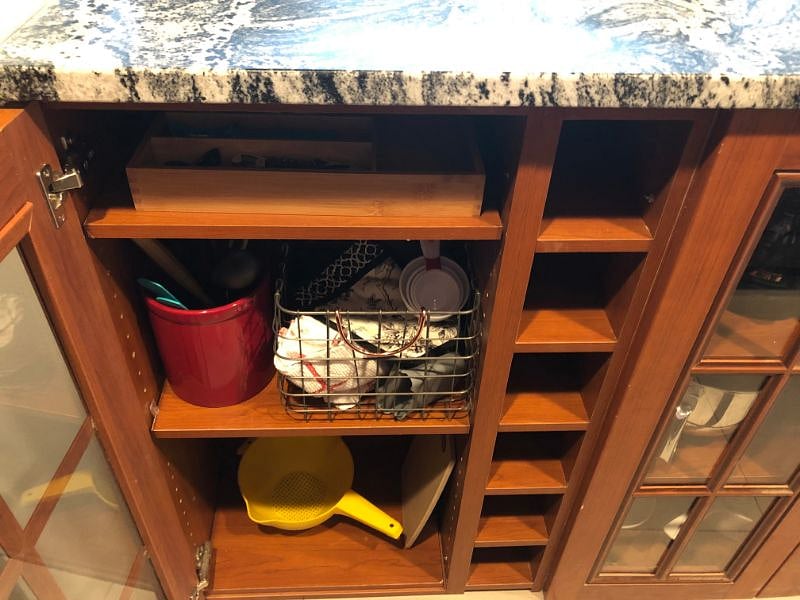 Cherry Cabinets and Wine Rack