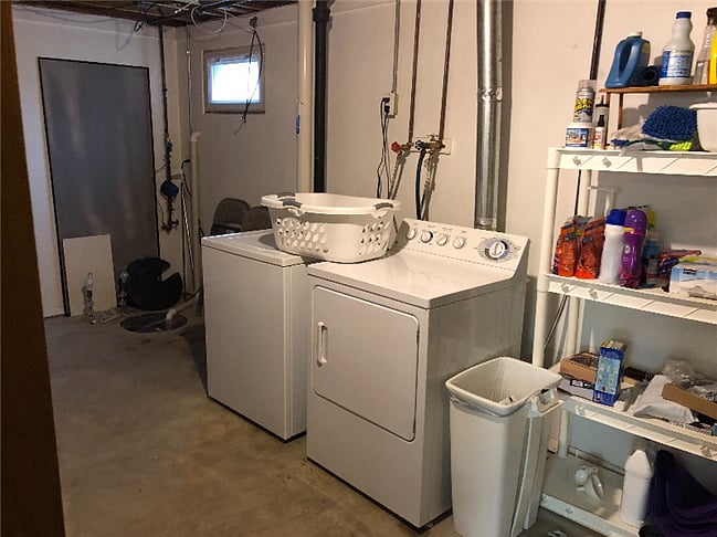 Laundry in basement