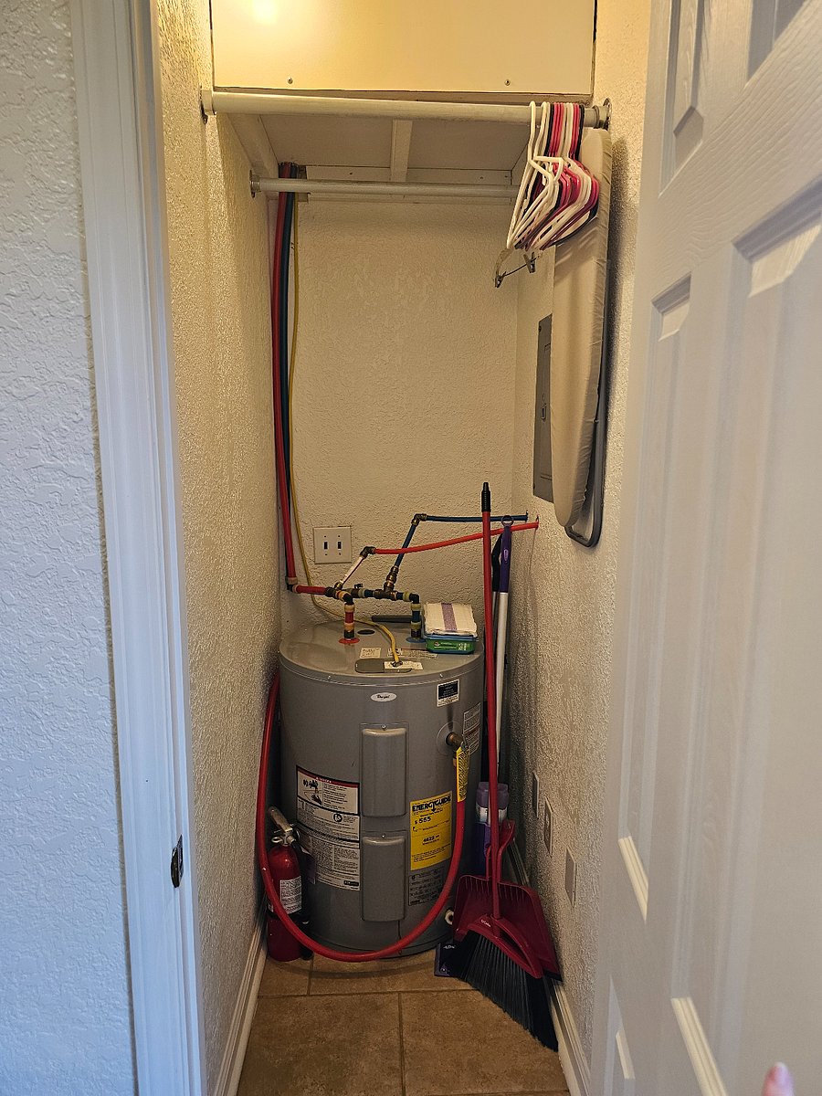 40 gallon hot water heater and closet 