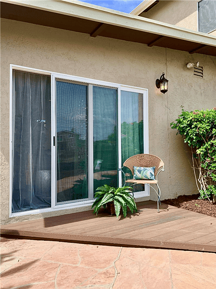 Front entry with porch and deck. Sunset views from your seat!