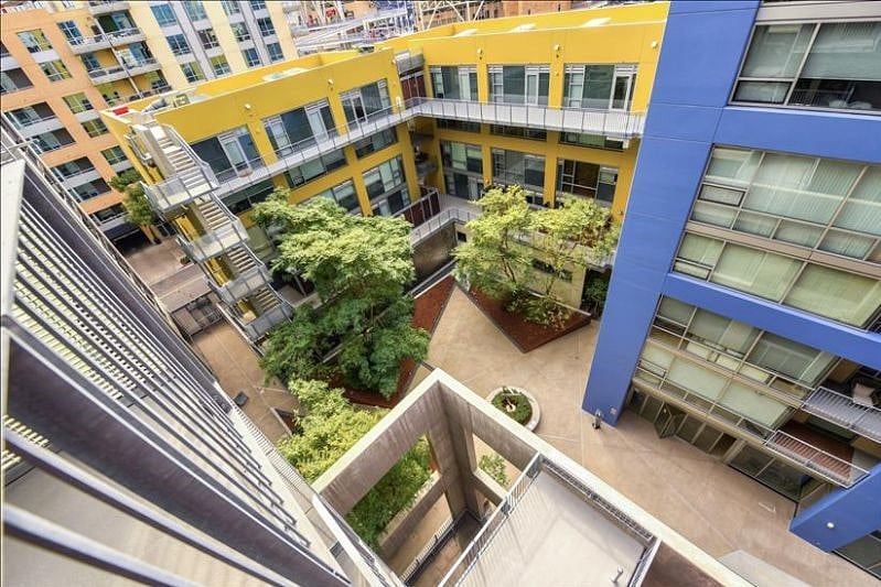 Interior courtyard beautifully landscaped.