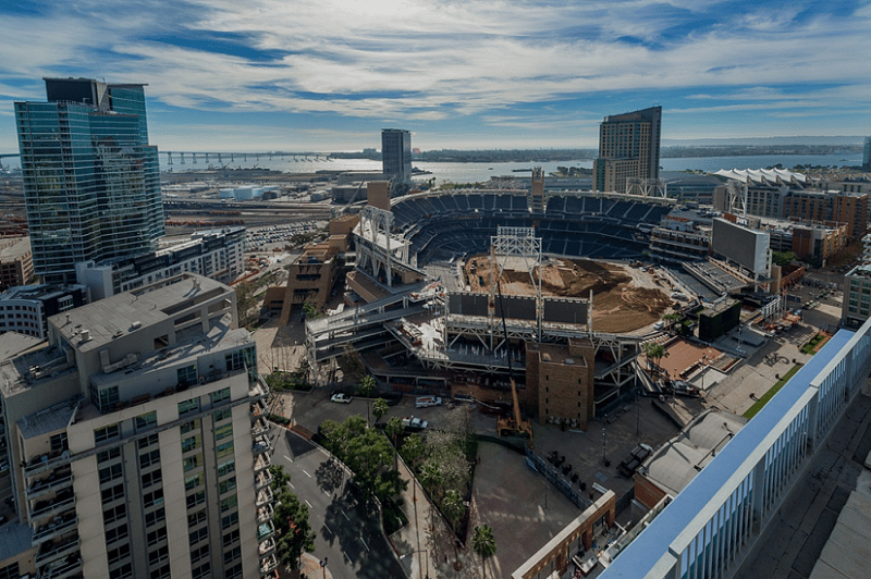 Petco Park - San Diego Bay - Pacific Ocean - Coronado Bridge.