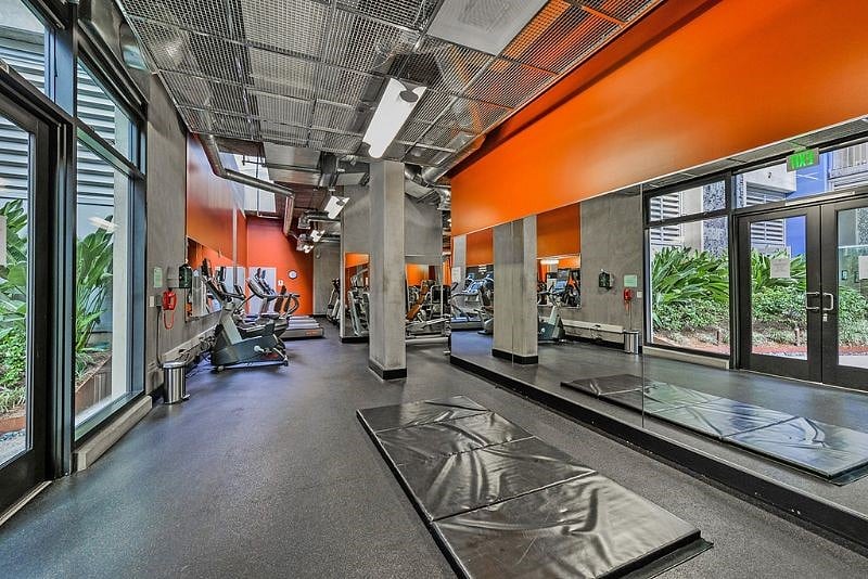 Fully equipped gym.