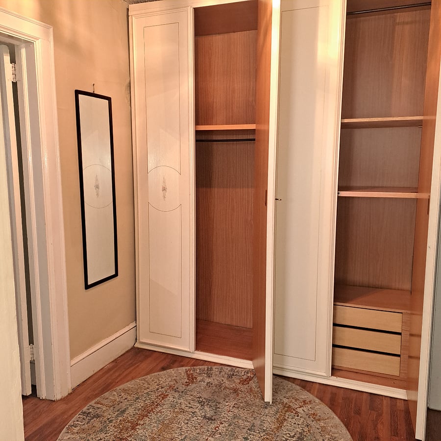 Hallway into bedroom and bath - Additional storage