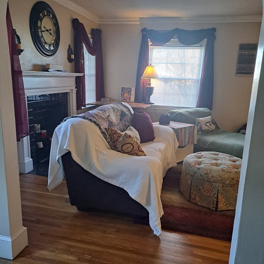 Living room from dining view