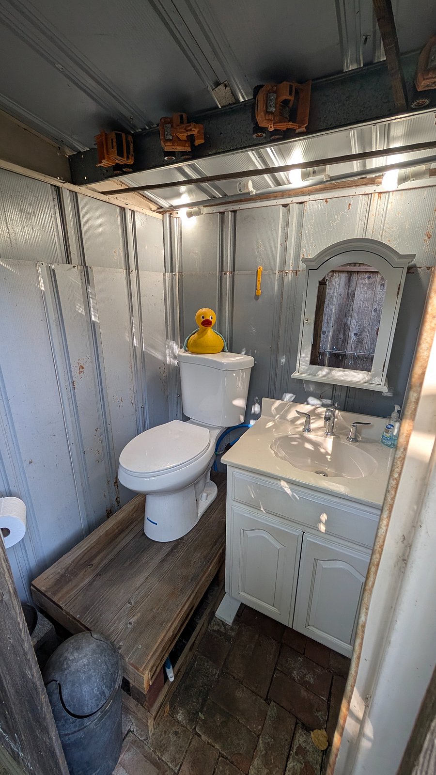 Bathroom sink and toilet