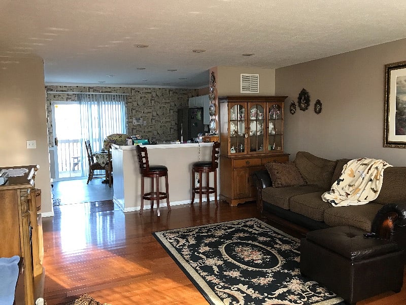 Living room/kitchen/ half bath 