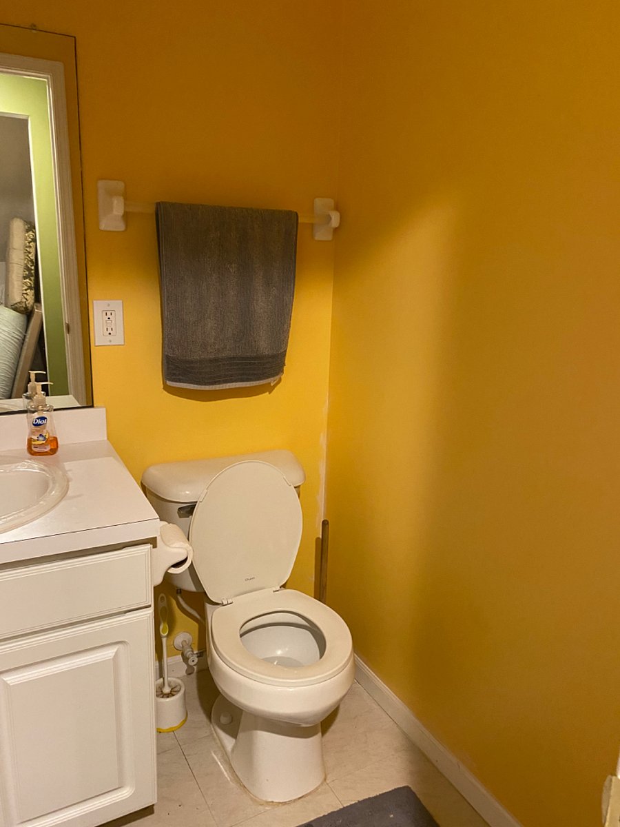 Toilet and sink in the basement 