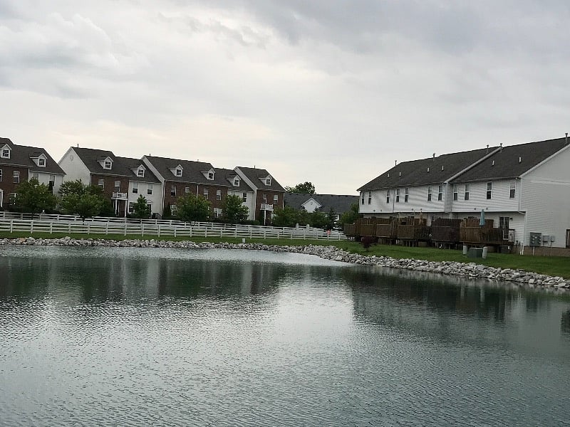 Back view of the condo, pond 