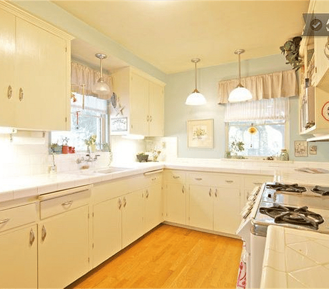 My kitchen is now blue, but still looks like this!