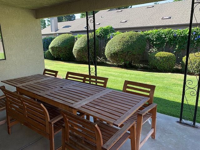 Backyard and covered patio