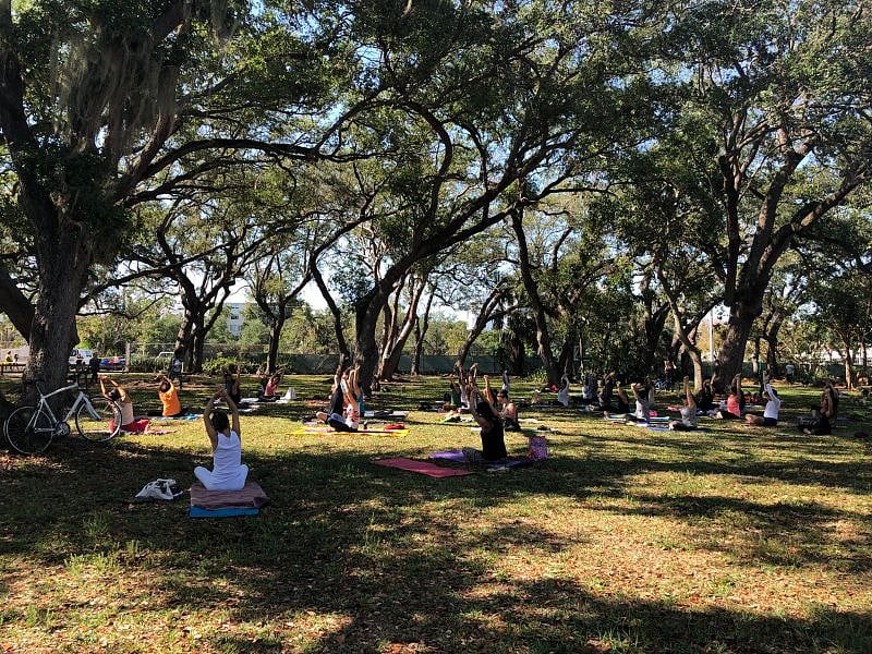 weekend yoga at Legion Park