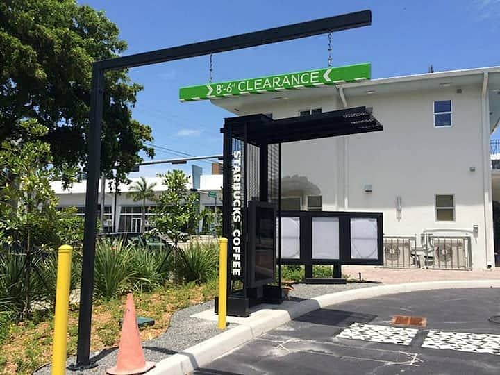 1 block to Drive Thru Starbucks