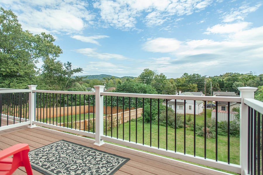 Each apartment has a view of the
mountains and back gardens from private back deck
