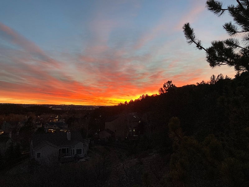 Sunrise view from the bedroom.