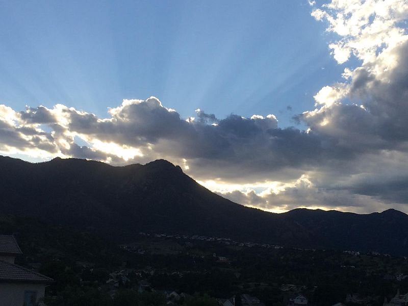 Beautiful sunsets over the Rockies, view from the front yard