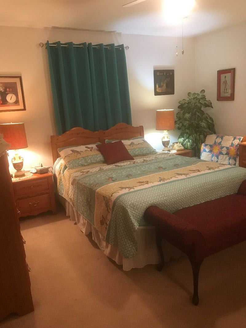 #11-Master bedroom with Queen Size Bed. Desk, Black out Draper. Adjoining Bath with shower. 