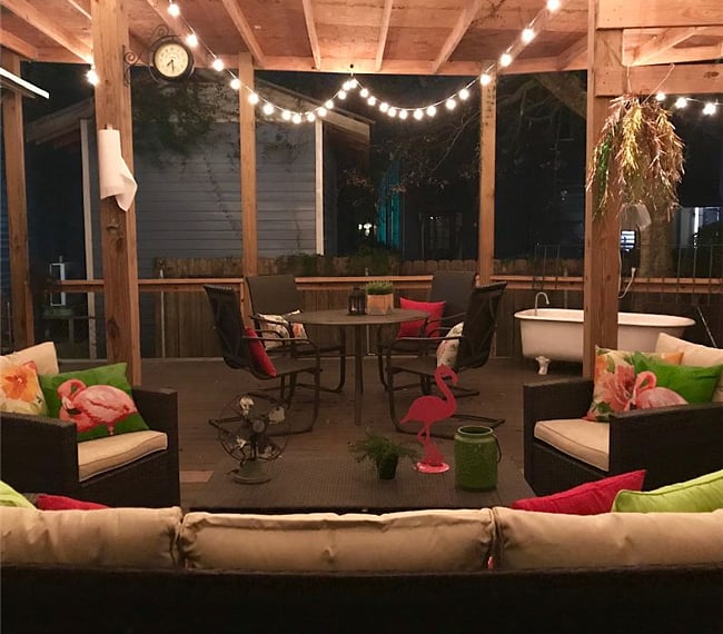 Relax and entertain at night under the patio lights. Have friends over to watch the big game on the TV or just listing to music of any seasonal celebration of this fabulous city.