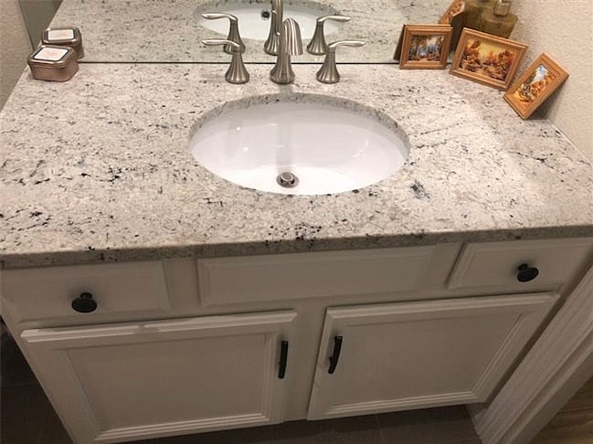 Bathroom sink with plenty of cabinet space