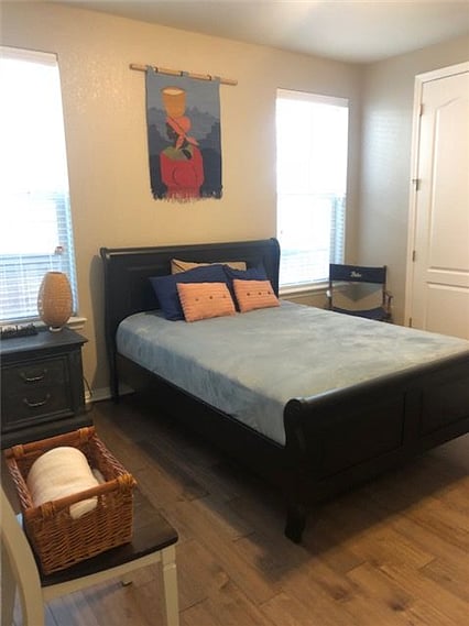 Master bedroom with queen bed