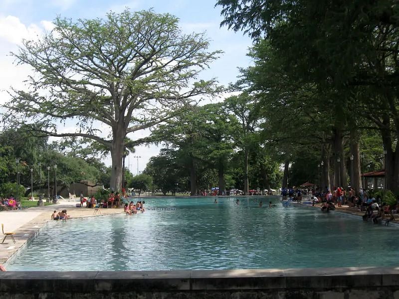 San Pedro Park swimming down the street.