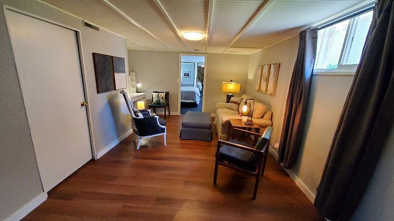 This is a view of the suite as you enter from the stairway.