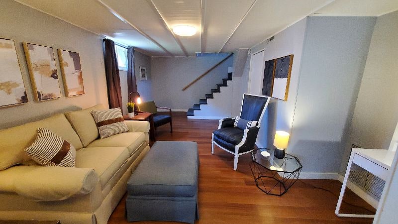 This is the view of the suite living area from the bedroom.