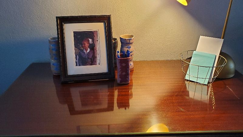 This picture of Chris' sister Patricia who the house is named after as she was a nurse. There are pens/notepads available for your use.