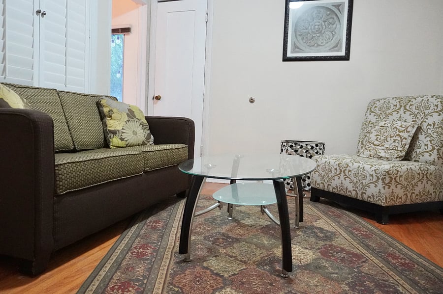 Separate suite lounging area, can be closed off as a private area.