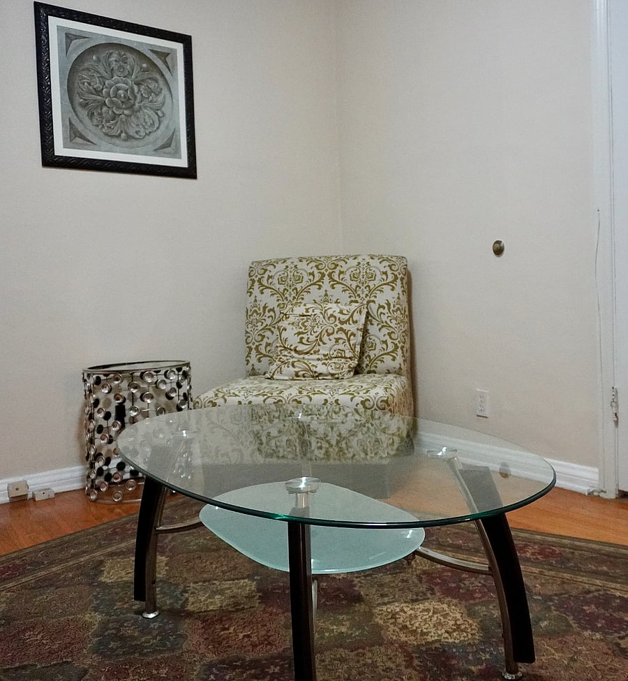 Separate suite lounging area, can be closed off as a private area.