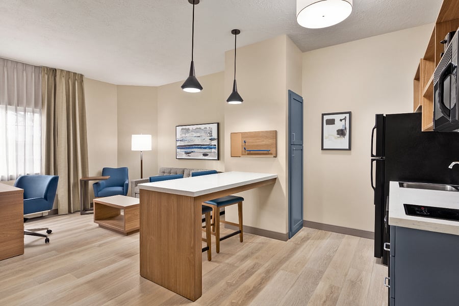 living room in one bedroom suite