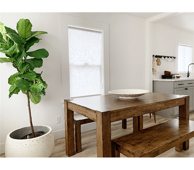 Meals taste even better when sitting with family and friends at our large farm style table.  In full view of both the living room and the kitchen, let the cooking and conversing begin.