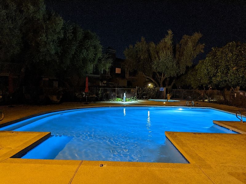North pool at night