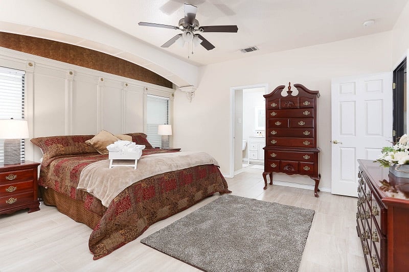 Master bedroom has king size Sleep Number bed. 