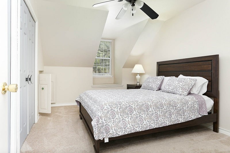 Guest bedroom upstairs with queen bed and secret tunnel!