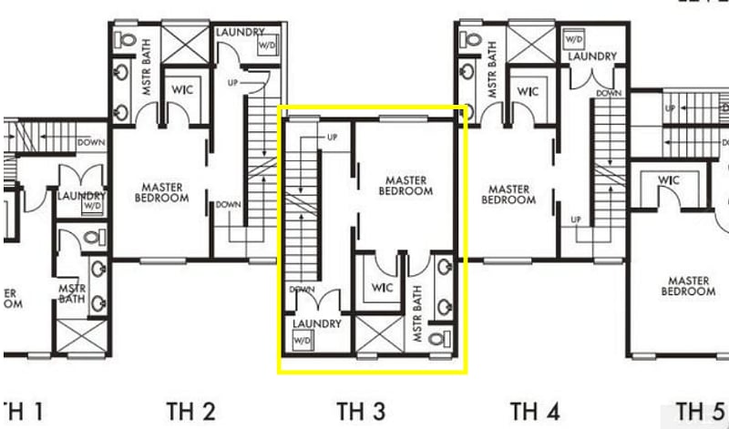Master bedroom + bath (3rd floor)