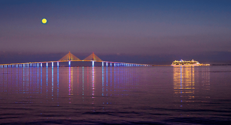 Sunshine skyway bridge from St Pete going south on 275 to Sarasota --> Naples