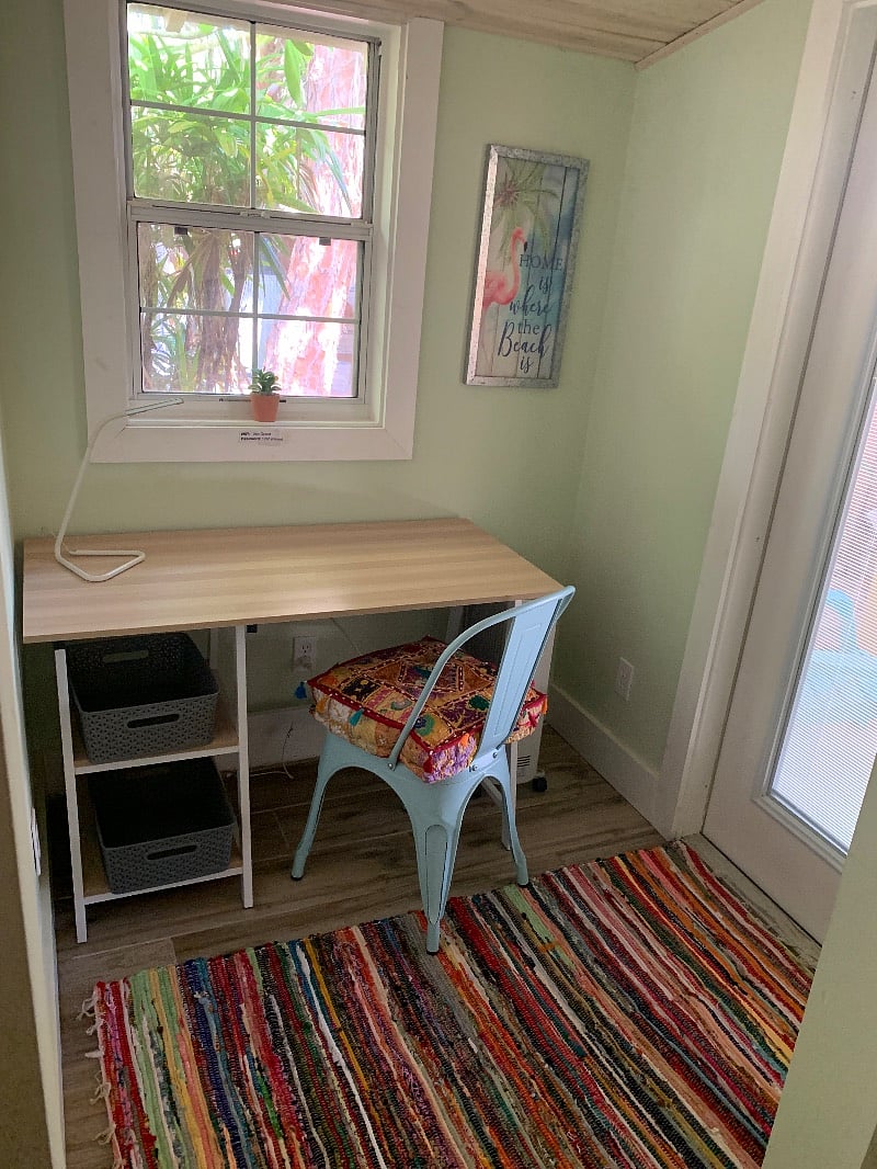 Desk area with garden view