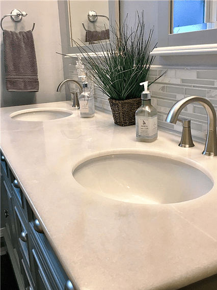 Updated double sink bathroom