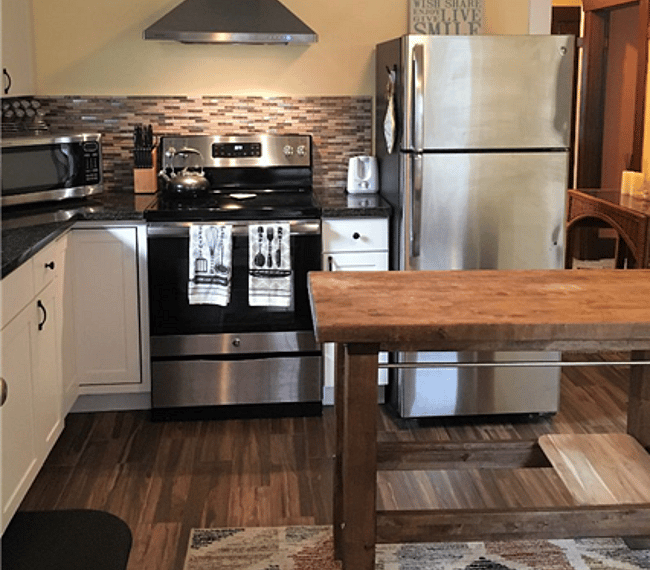 Remodeled kitchen, stainless steel appliances