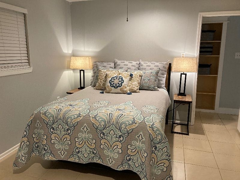 Large bedroom with Queen size bed.
