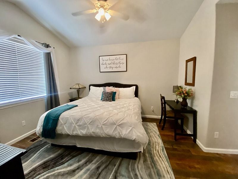 Primary Bedroom with King Bed and Desk