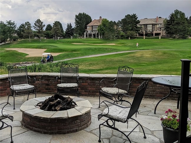 Walk out to patio, fire pit and golf course