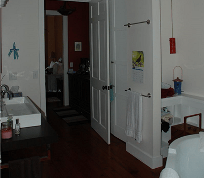 door to kitchenette