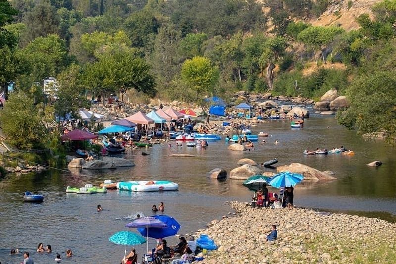 Camp along the Kern river.