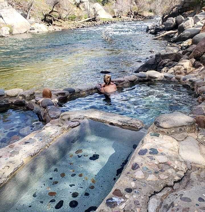 Soothe your aches away in the natural Kern River Hot springs.