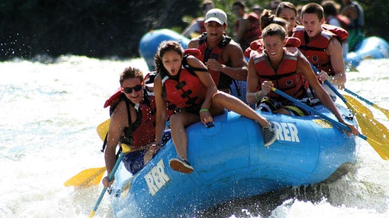 White water rafting happening all summer long.